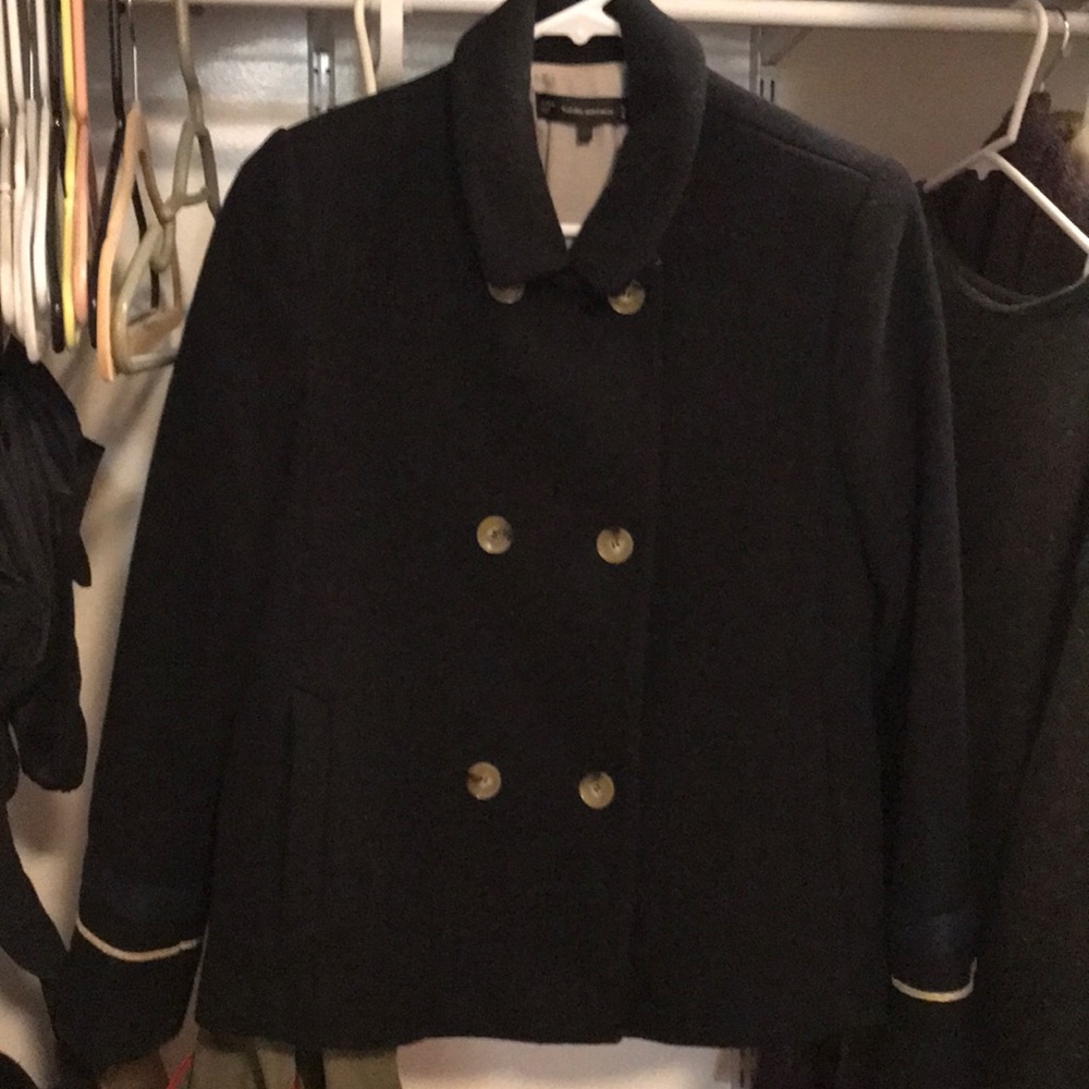 Zara wool pea coat/ navy blue